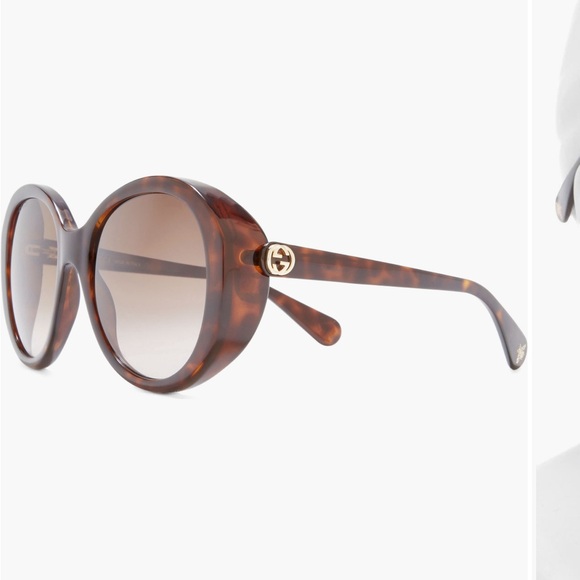 GUCCI Oversized Round Sunglasses Tortoise NEW in Box - Picture 3 of 16